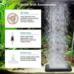 Hygger compact bubbler positioned for stable water aeration