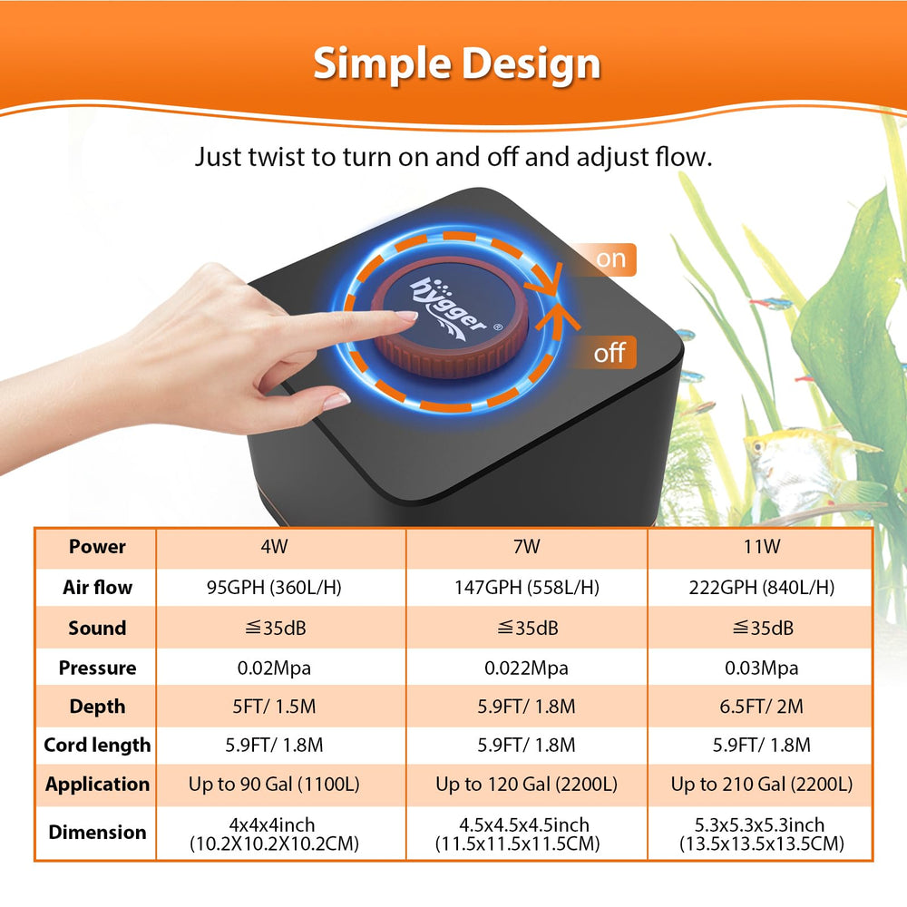 hygger flow-adjust knob allows precise oxygenation for varying depths