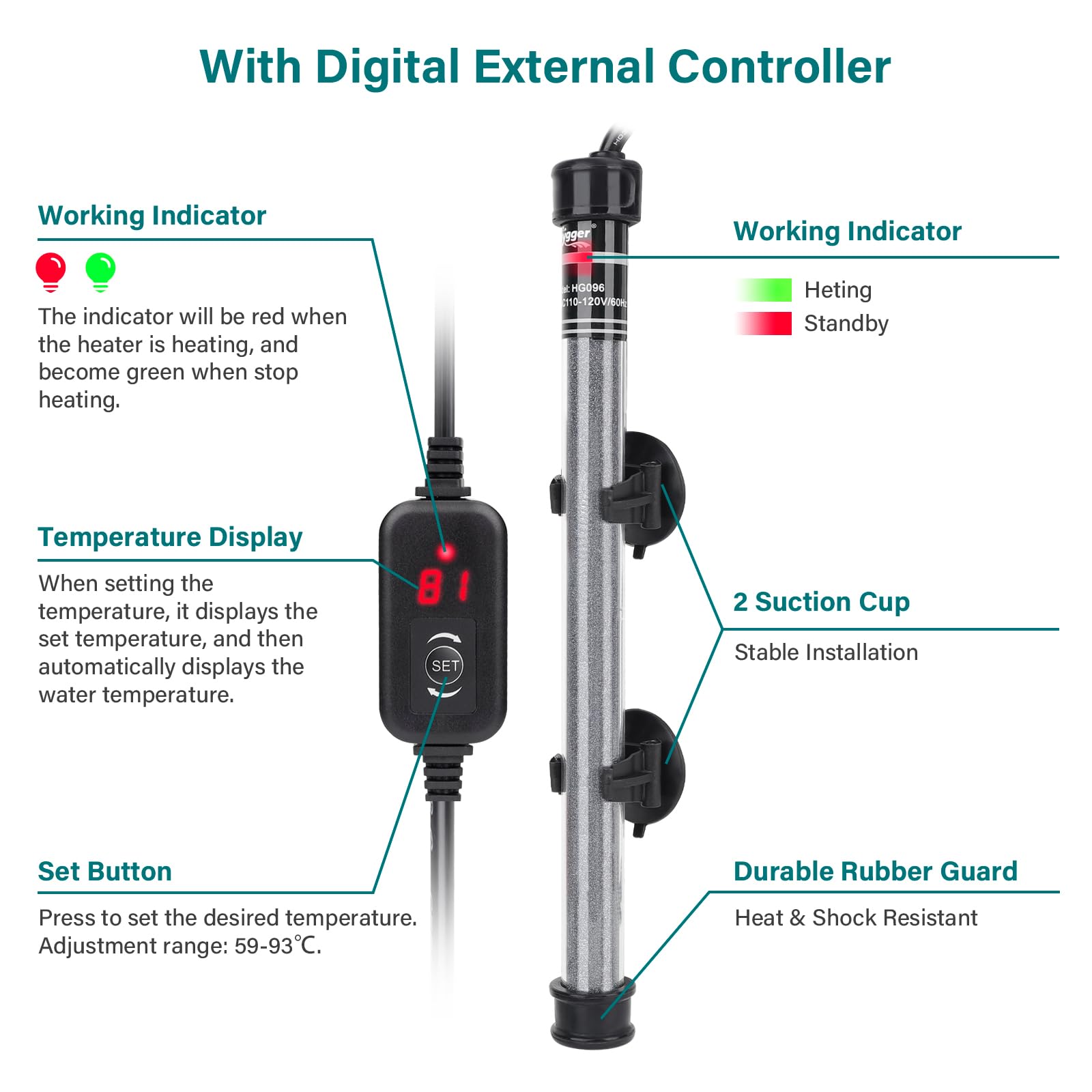 Hygger external controller enables safe, hands-free temperature adjustments
