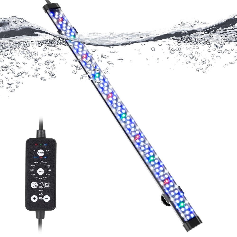 Hygger submersible LED aquarium light 21W 23in for bright full-spectrum illumination.