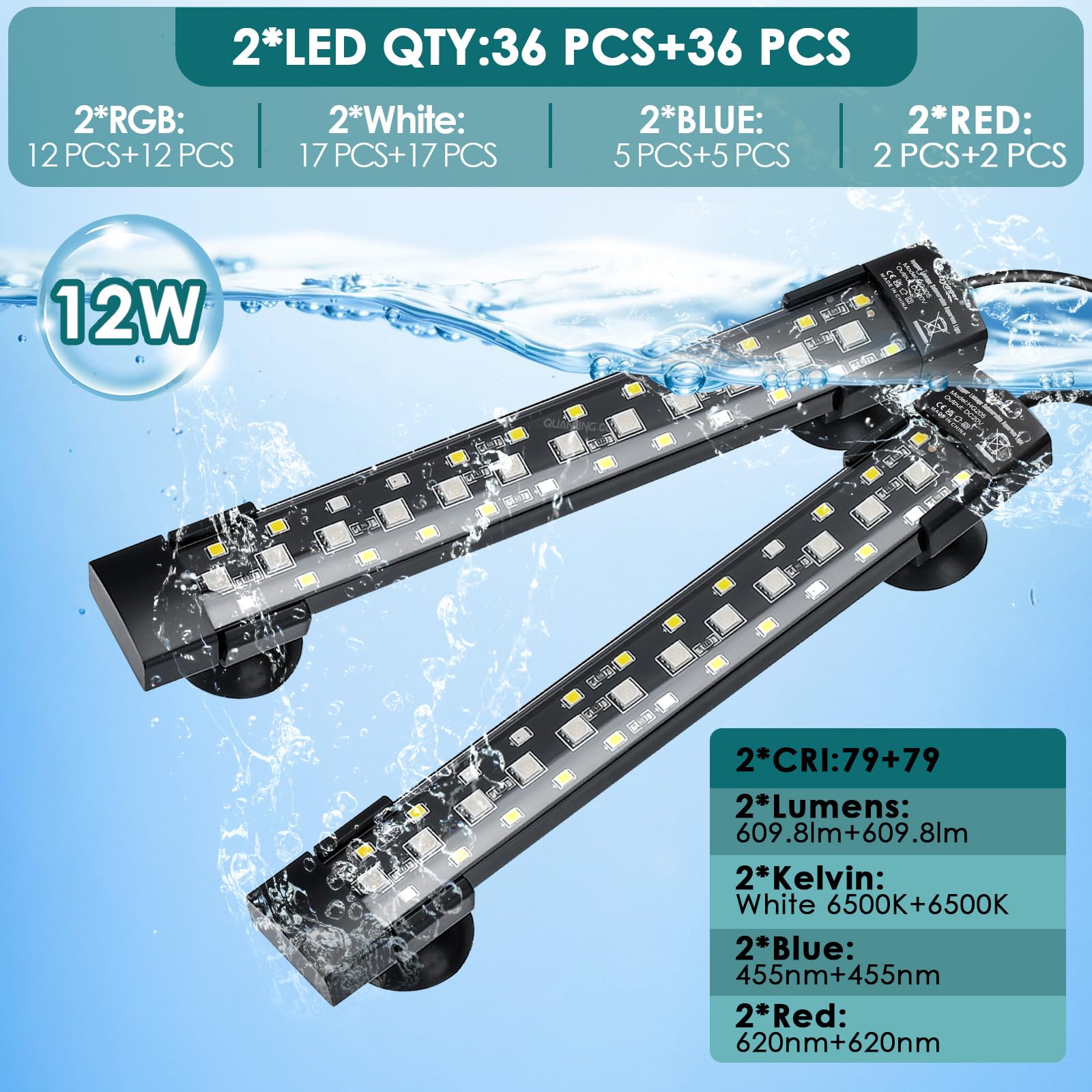Hygger submersible light used underwater for versatile setups.