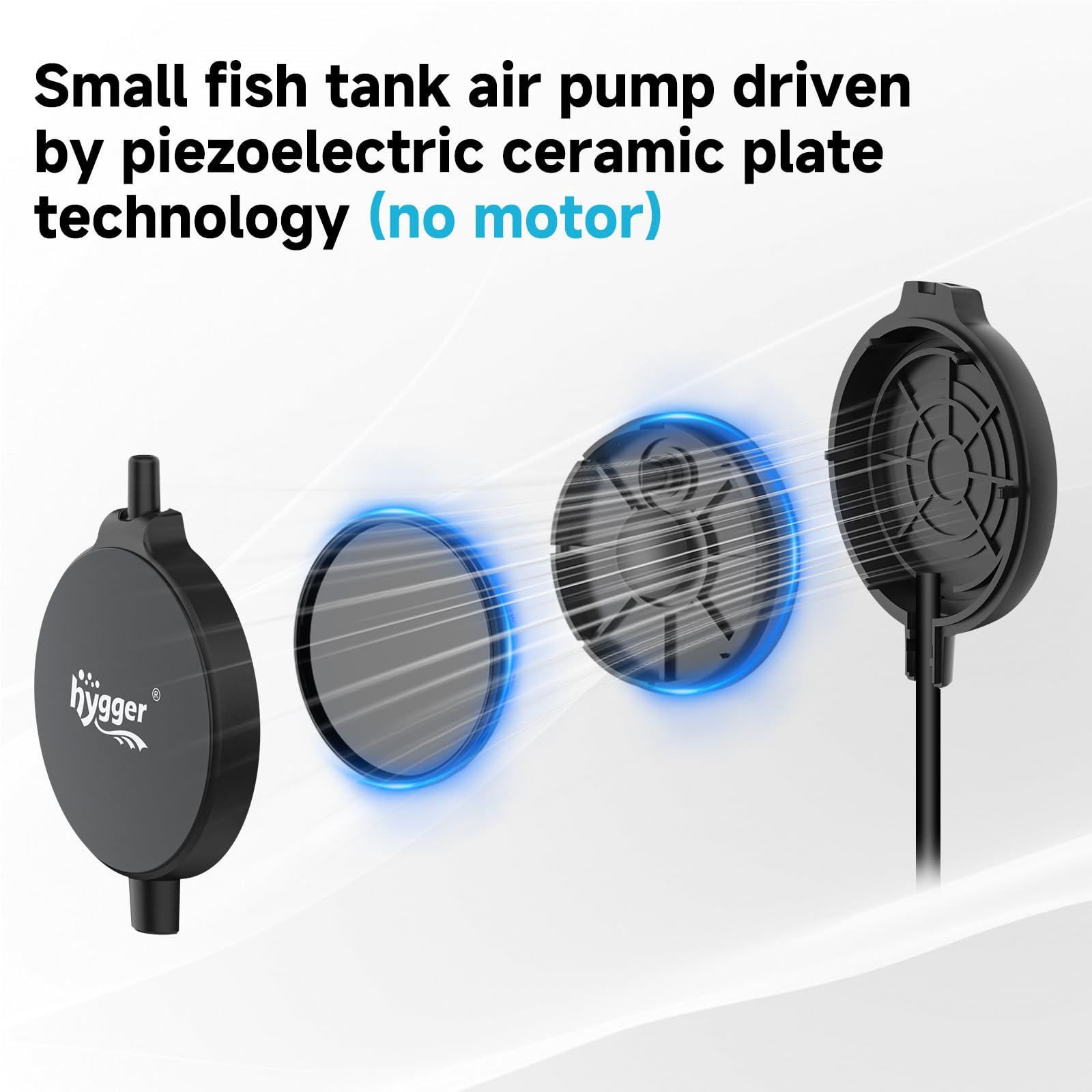 Hygger suction cup and clip attachment keeps the pump secure on the tank.