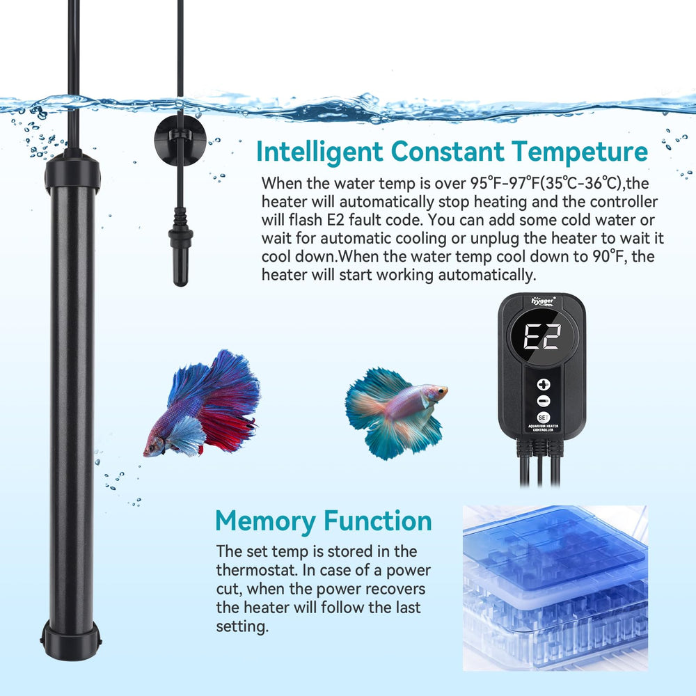 Hygger suction cups and hardware secure installation in tanks