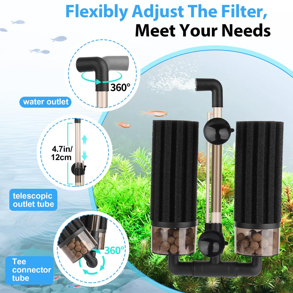 Hygger suction cups and extendable clip for secure adjustable installation