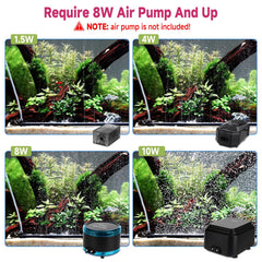 Hygger suction cups secure the bubble bar to tank glass