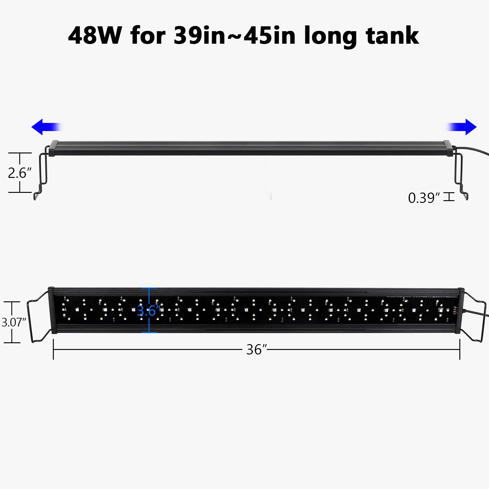 Hygger brackets fit 39-45 inch tanks for secure mounting