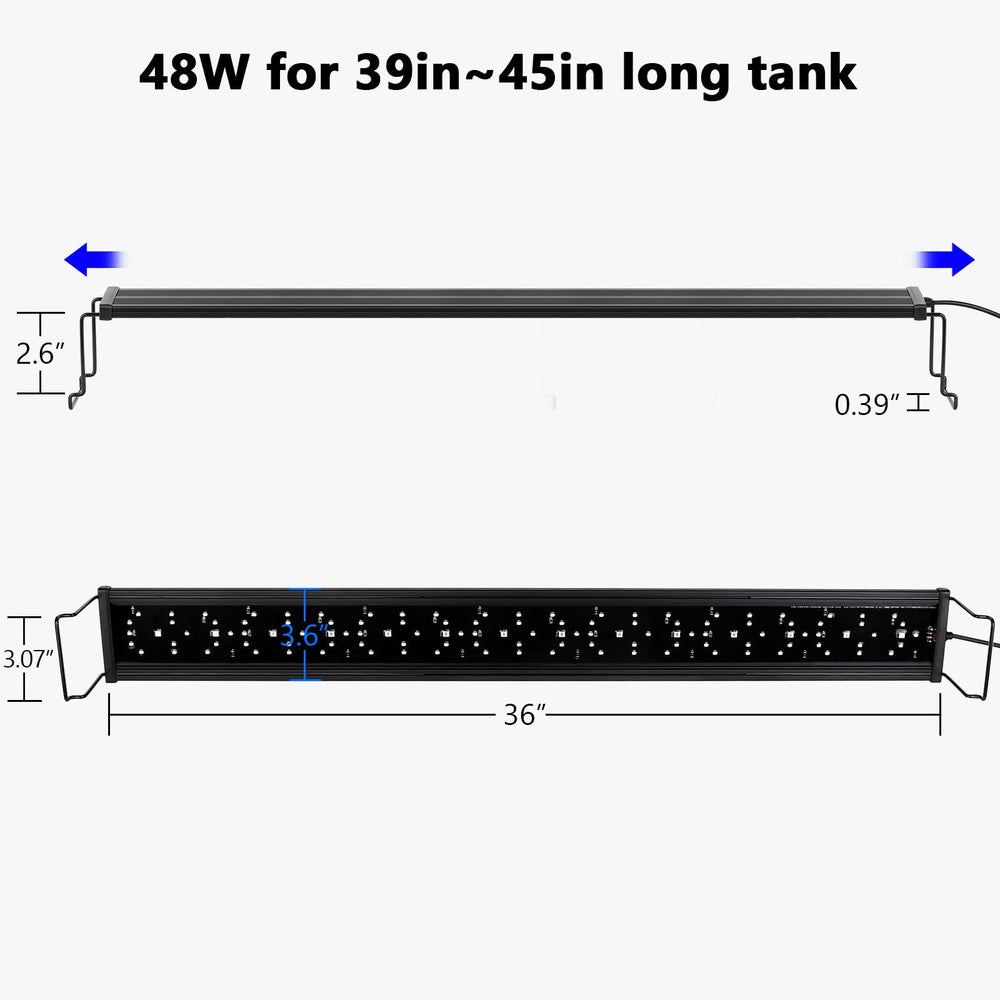 Hygger brackets fit 39-45 inch tanks for secure mounting