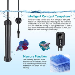 Hygger teflon-coated heating element adds durability and water safety.