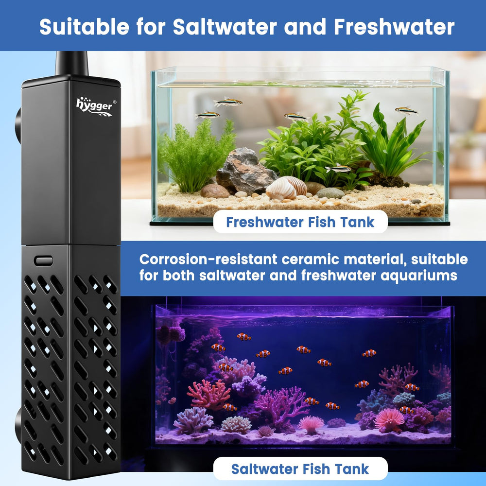 Hygger turtle tank heater compatible with diverse aquatic habitats