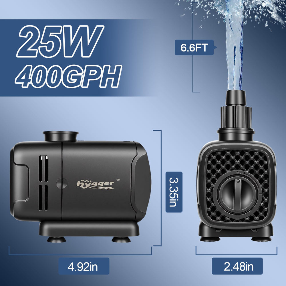 Hygger pump in low suction mode draining debris during quick water changes.