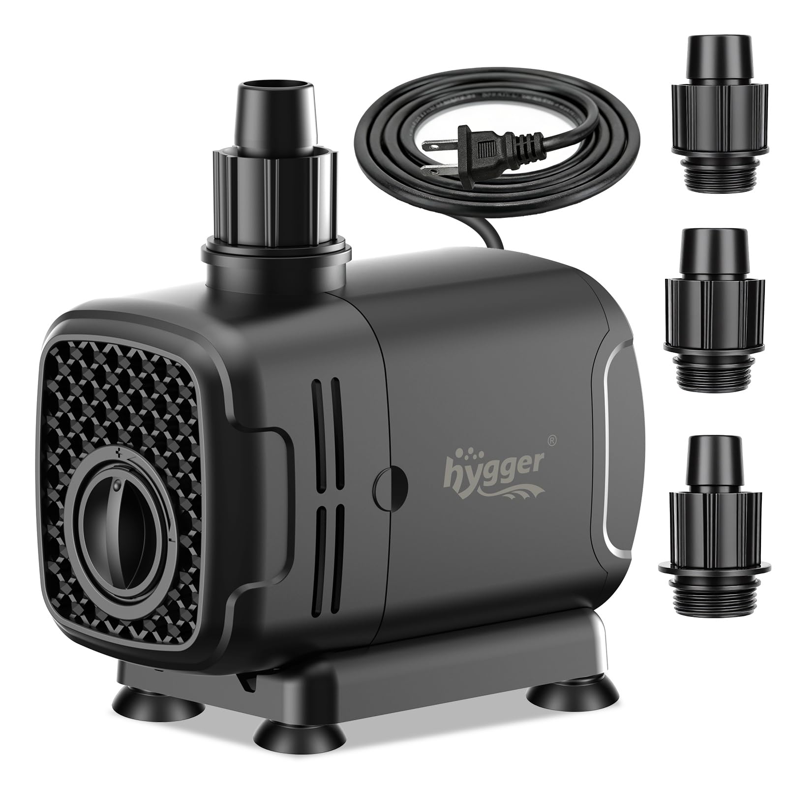 Hygger 2-in-1 submersible pump with side suction for efficient aquarium circulation.