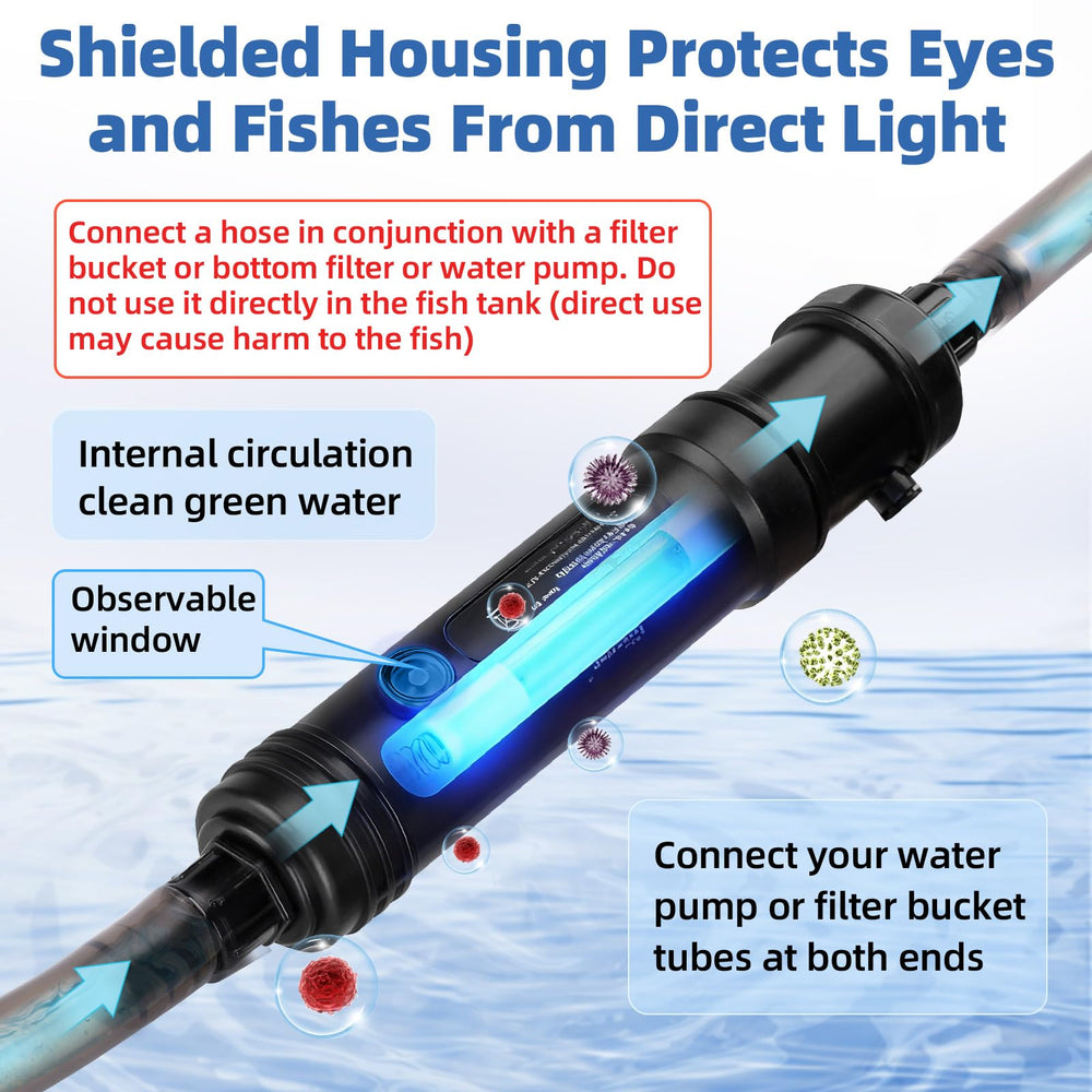 Hygger uv light shield housing closeup shows safe design