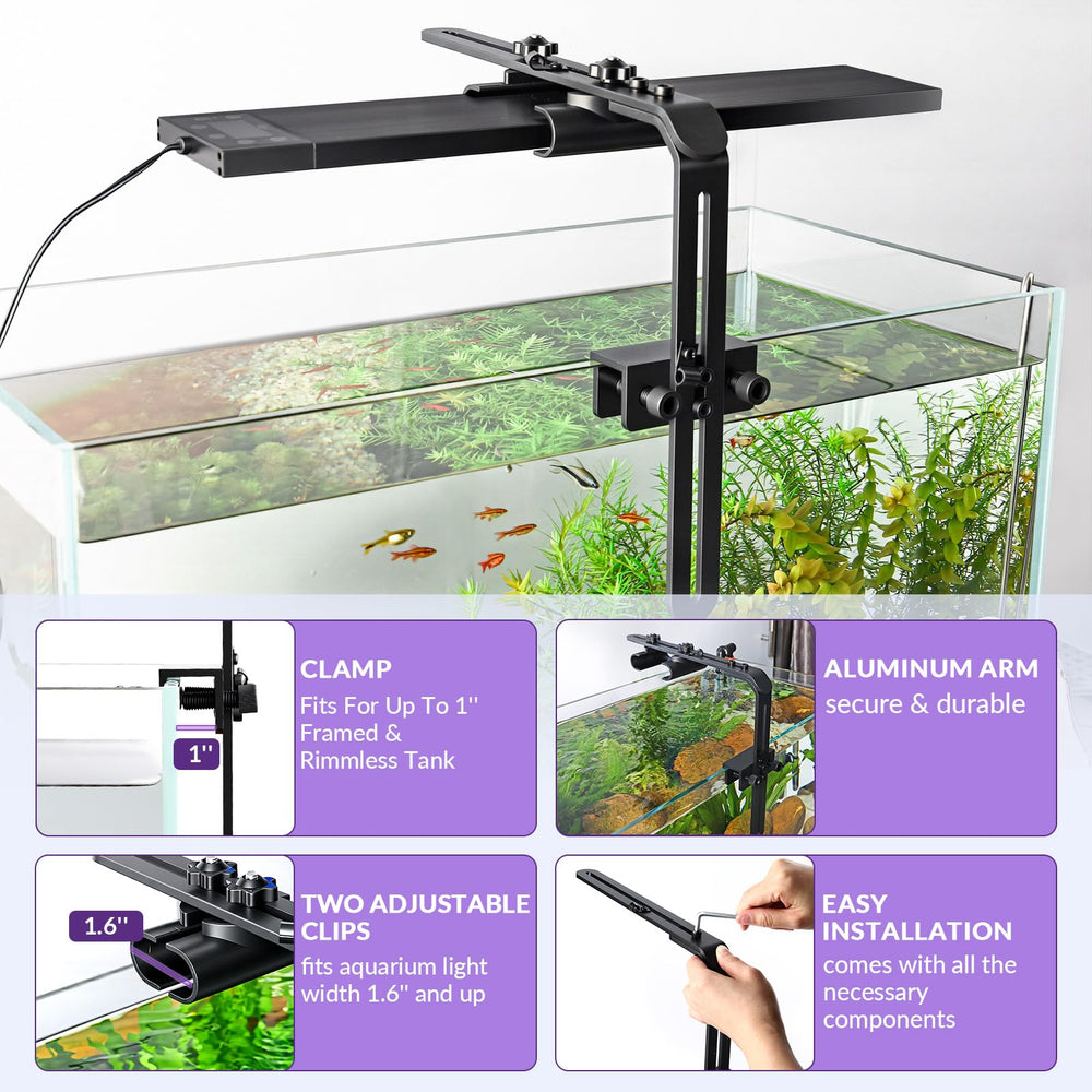 Hygger light riser aluminum body resists corrosion in freshwater and saltwater
