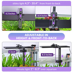 Hygger universal light riser elevated over tank delivers wider light spread