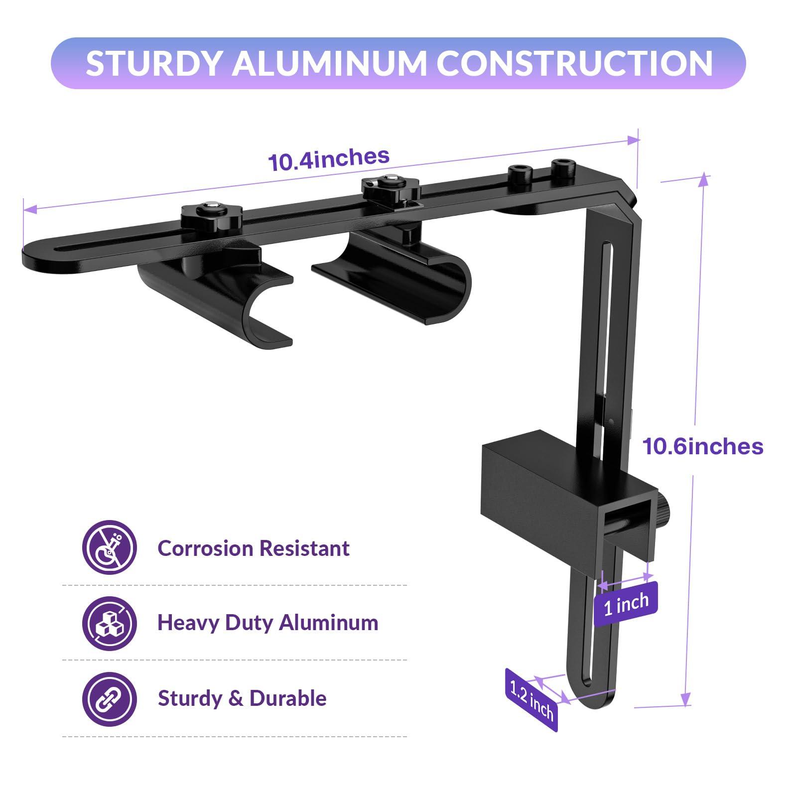 Hygger light riser’s 2.5 cm base fits frameless tanks securely