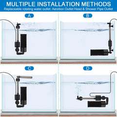 Hygger extra spare sponge for quick replacement and continuous filtration.