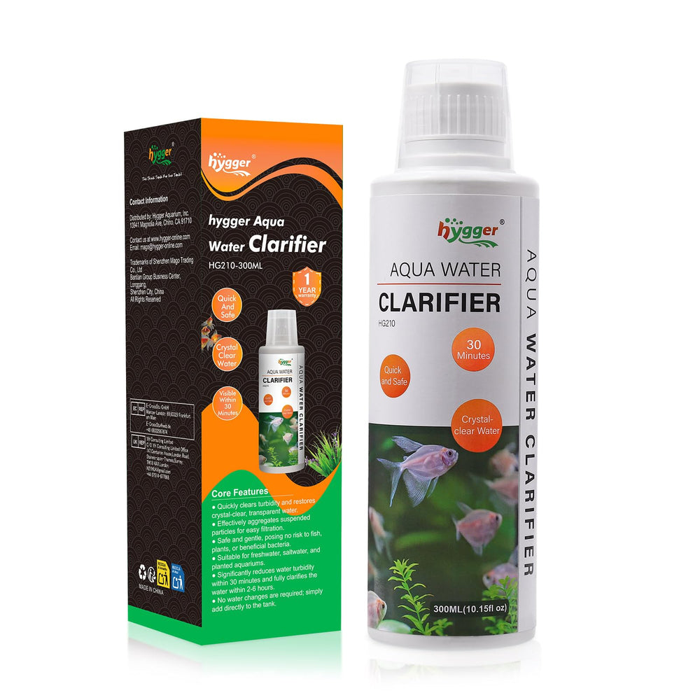 Hygger Water Clarifier bottle front view for quick clarity in aquariums
