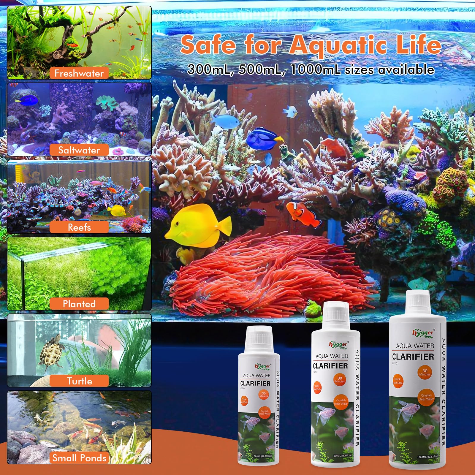 Hygger Water Clarifier cloud-to-clear tank result after treatment supports healthier aquatic life