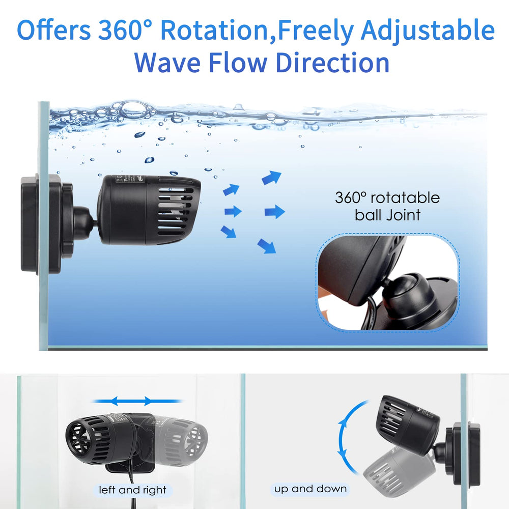 Hygger Wave Maker magnetic base enables easy glass installation.
