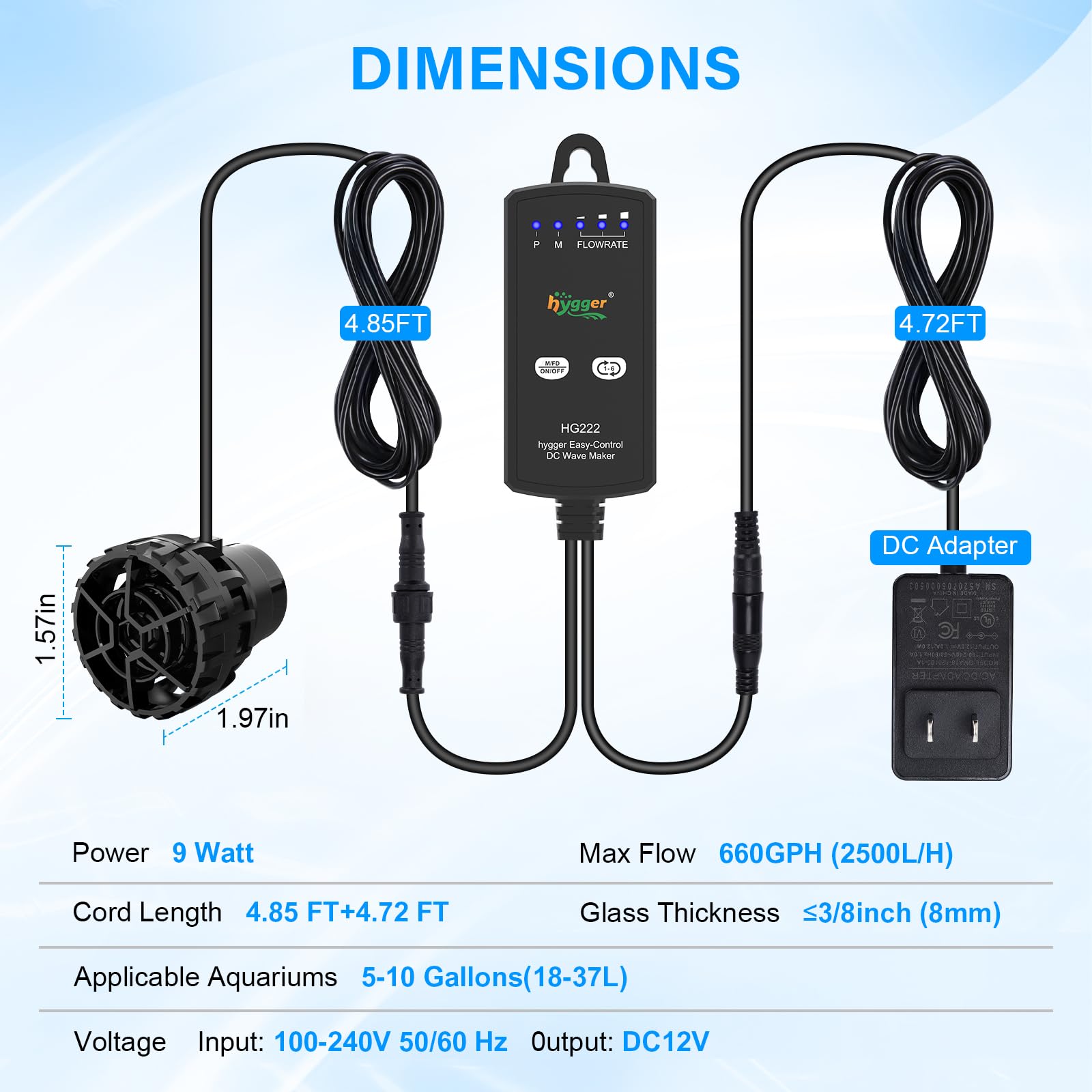 Suitable for both saltwater and freshwater aquariums.