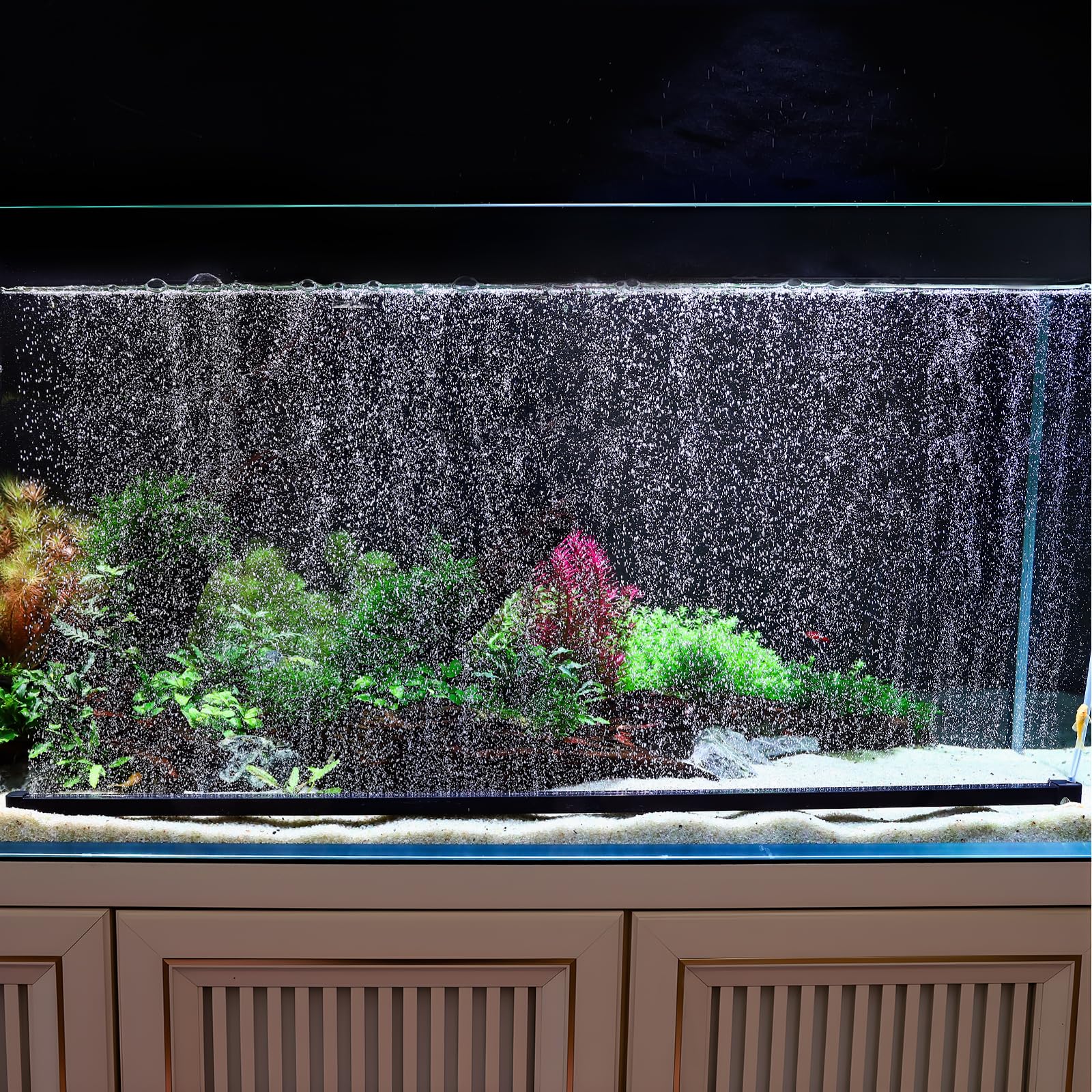 hygger weighted nano mist bubble wall bar creates a uniform bubble curtain for steady aeration