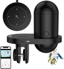 Hygger WiFi automatic fish feeder front view for remote feeding ease