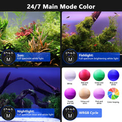Hygger WRGB full-spectrum lighting for vibrant plant and fish colors