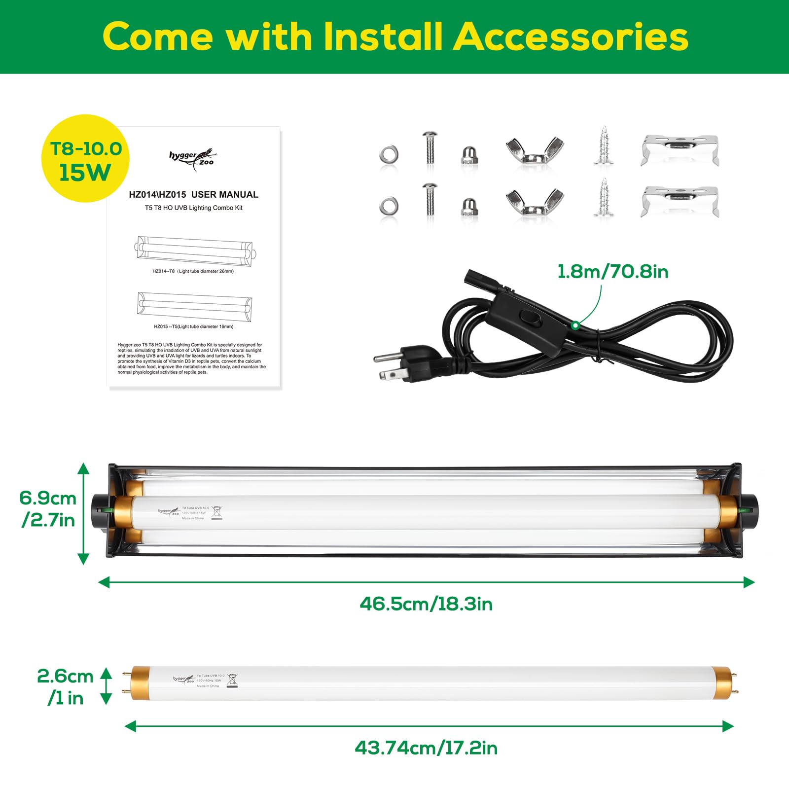 Inside-tank mounting option for Hygger zoo UVB light