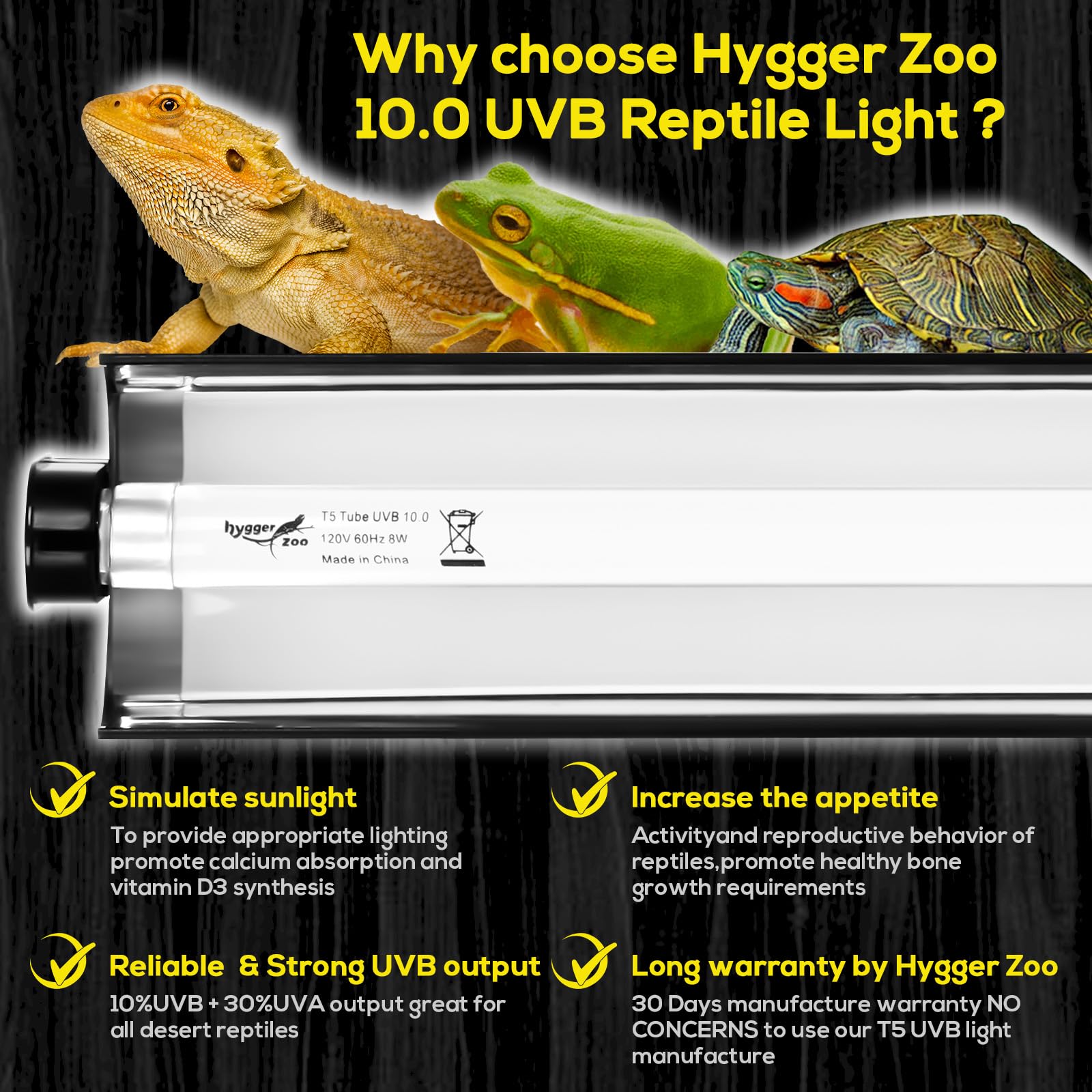 Hygger Zoo T5 fixture with assembly for quick setup and mounting.