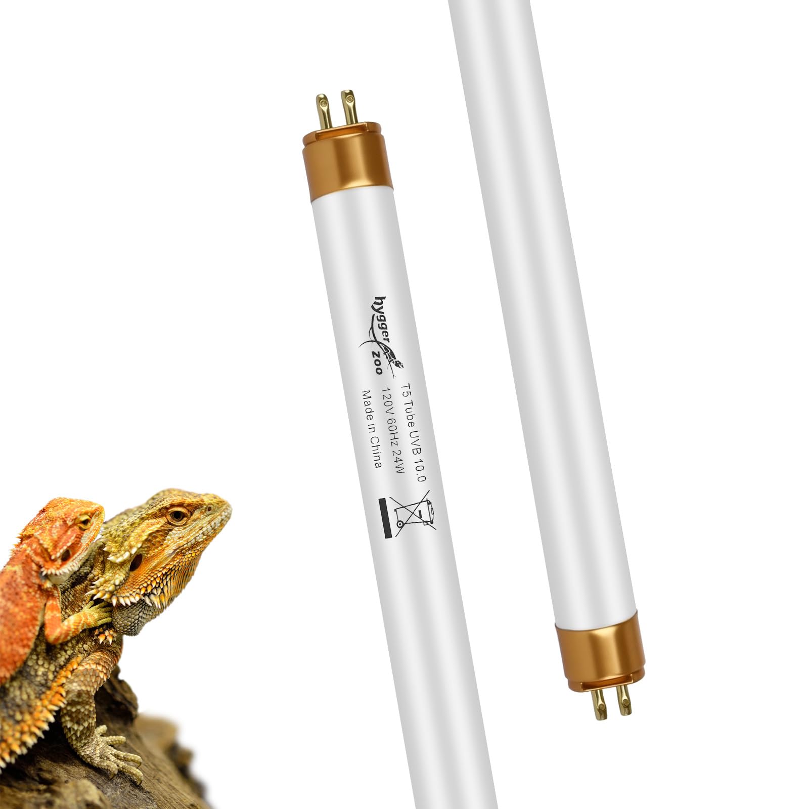 Hygger zoo T5 UVB 22in bearded dragon basking with vitamin D support
