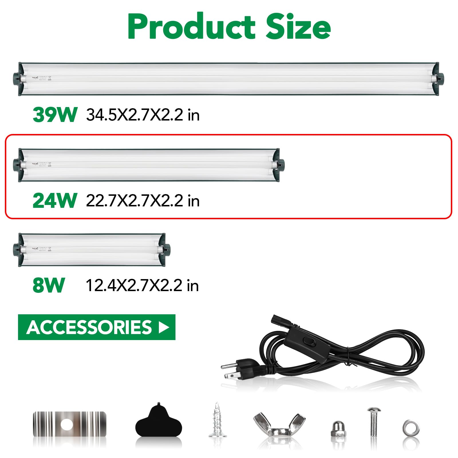 Hygger Zoo T5 UVB fixture with ten percent UVB and UVA output.