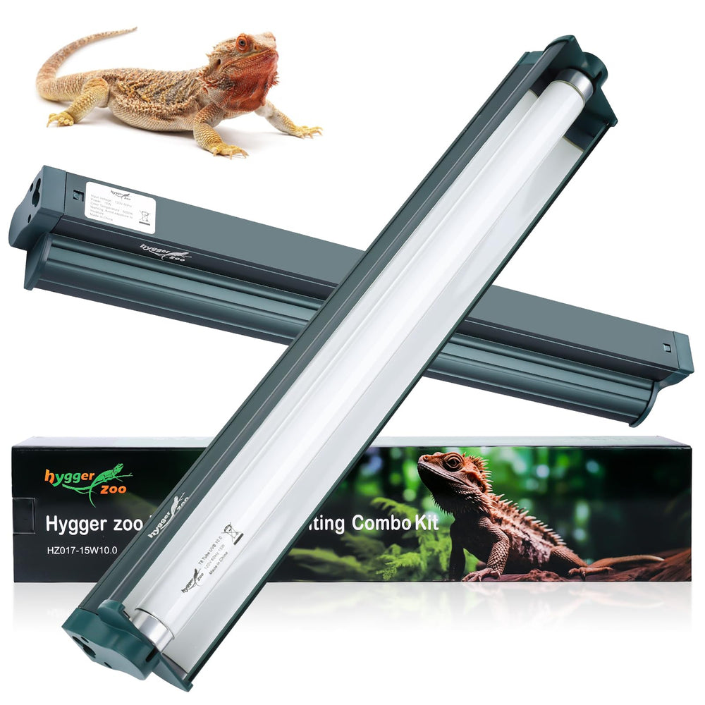 Hygger Zoo T8 light fixture 12in in use for compact terrarium lighting