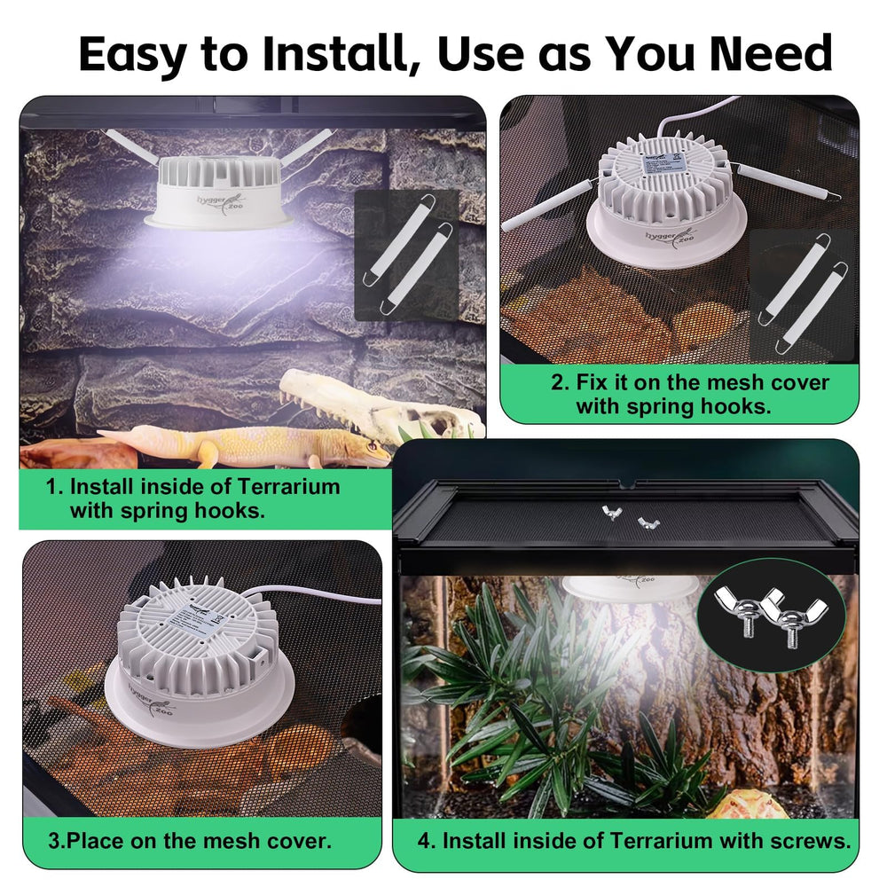 Hygger Zoo UVB light supports bearded dragon setup and basking behavior.