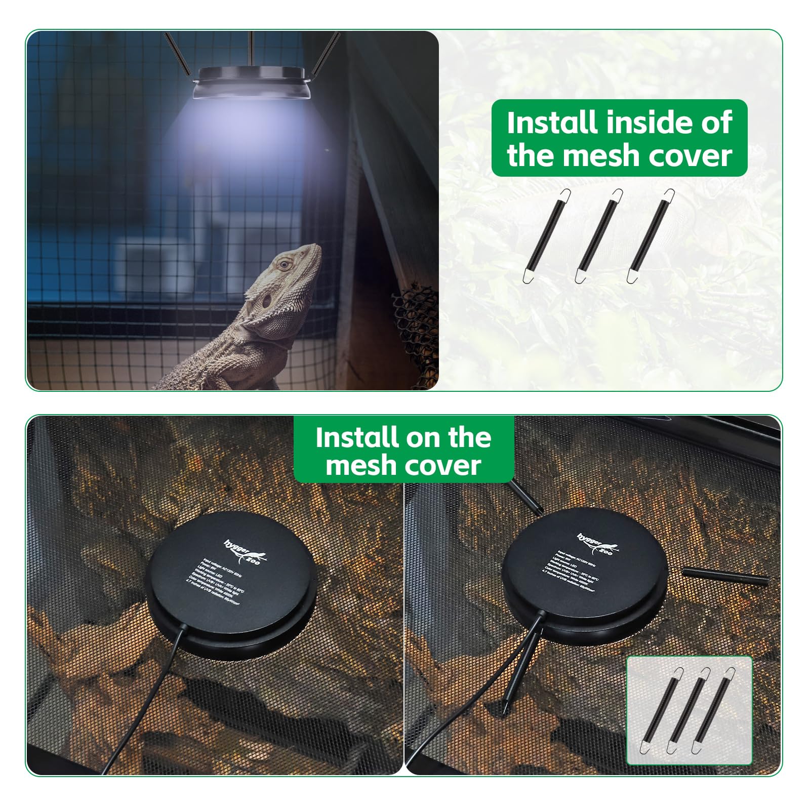 Energy-efficient 8W Hygger zoo UVB light with low heat output