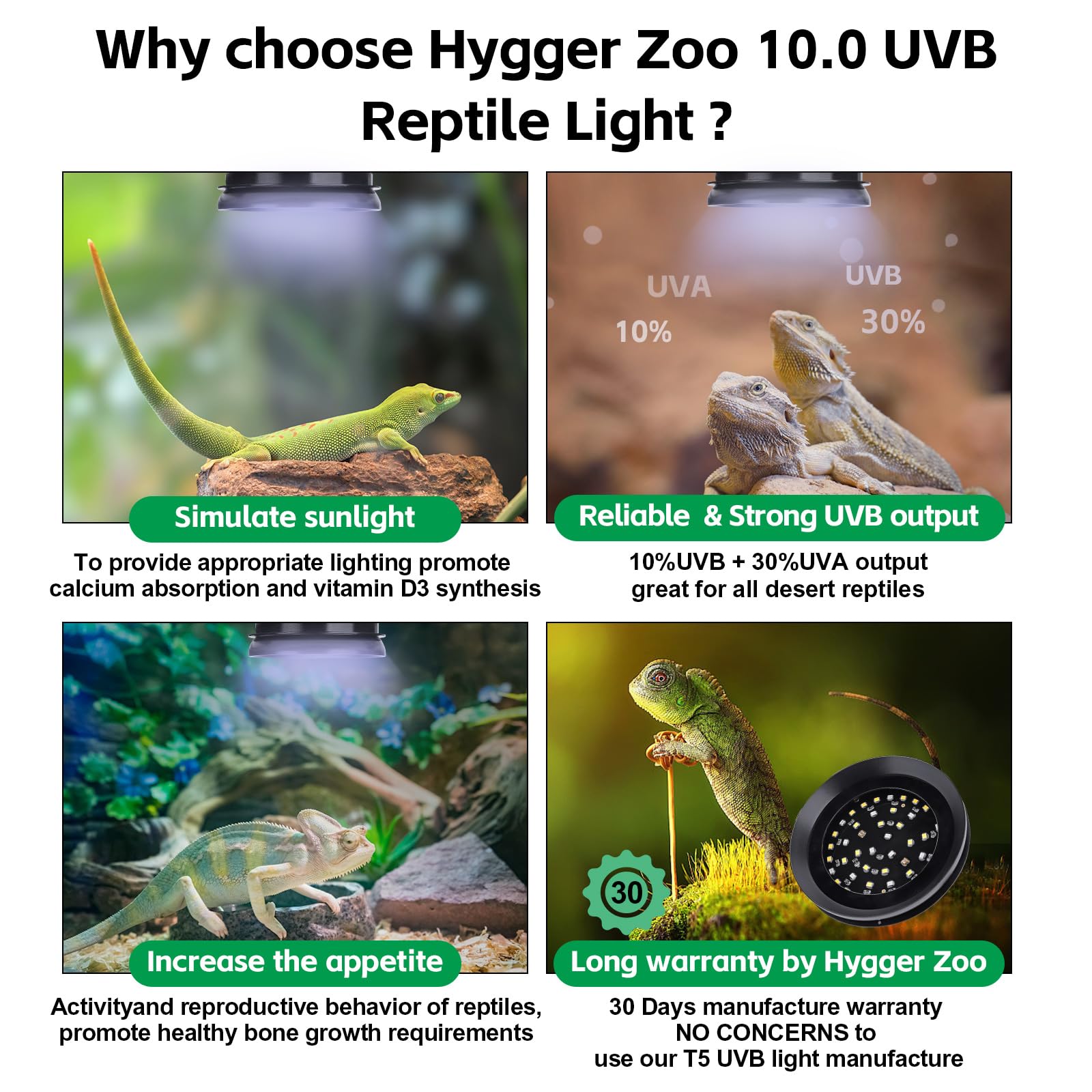 Hygger zoo UVB light installation options for mesh or wood terrariums