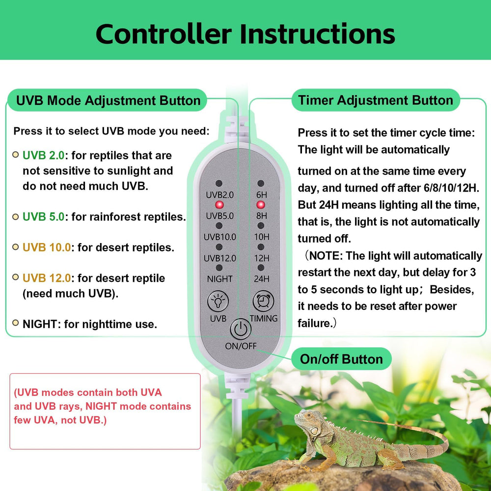 Hygger Zoo UVB light provides UVA/UVB balance similar to natural sunlight.