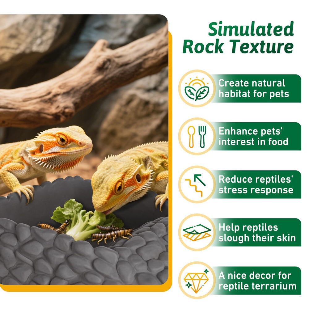 Hygger Zoo natural rock texture dish blends with terrarium decor