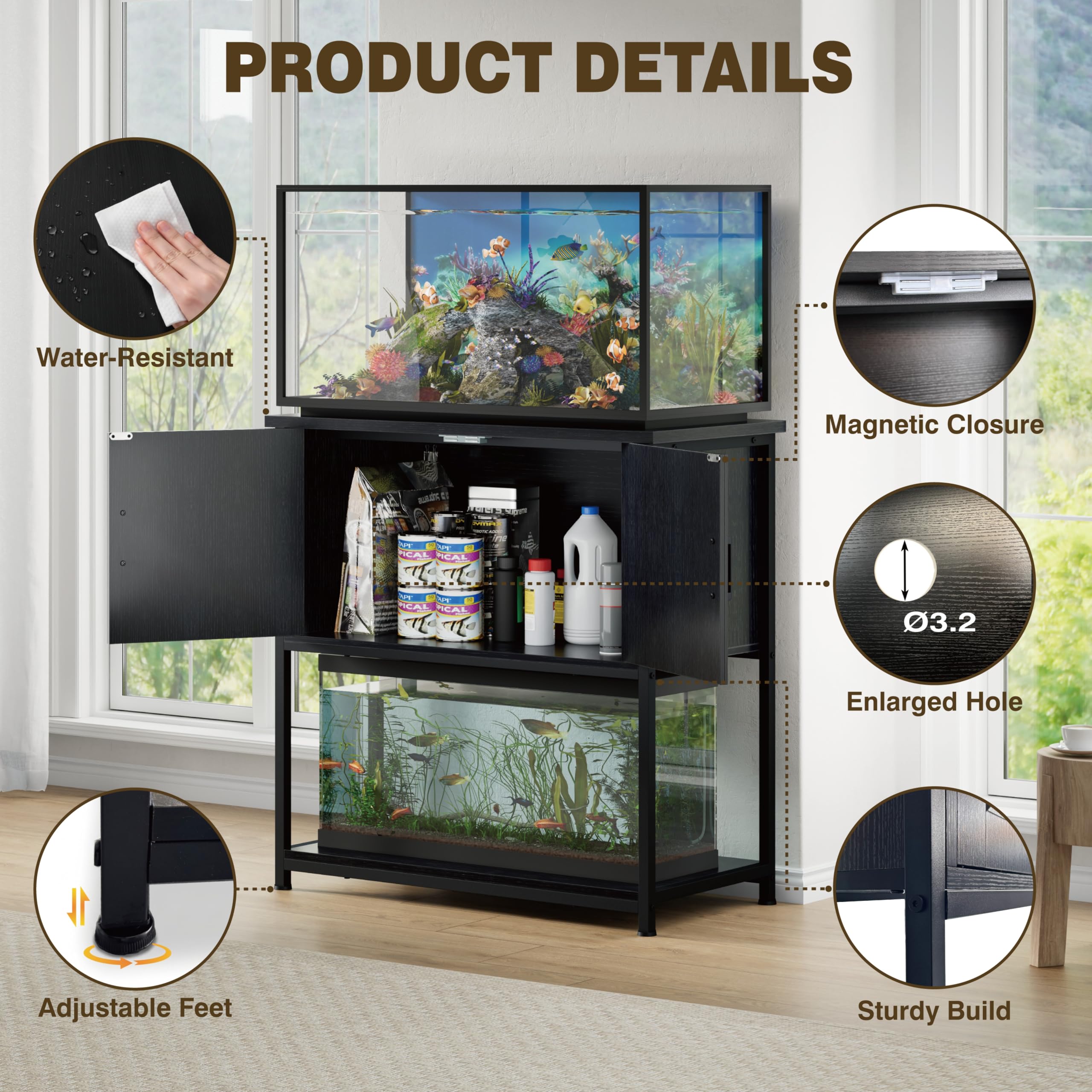 Hylemoros hidden storage keeps surfaces clutter-free and organized