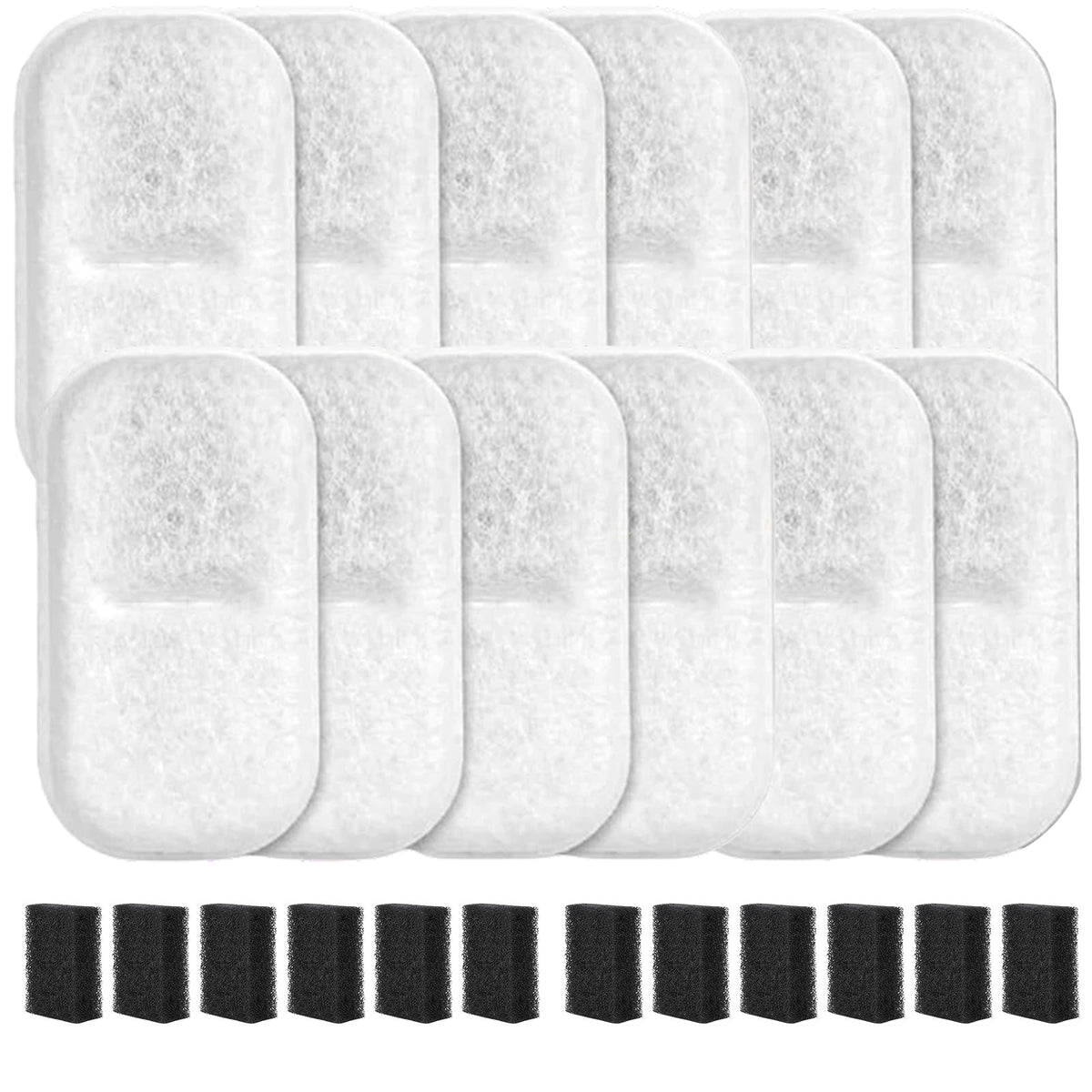 Hyparade 12-pack cat water filter main filter image shows debris capture