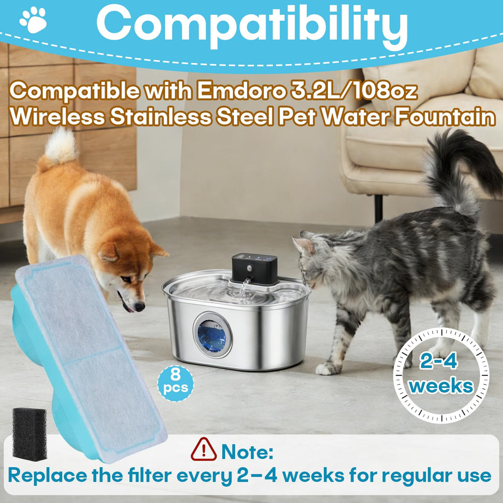 Emdoro-compatible filters and sponges support reliable fountain performance