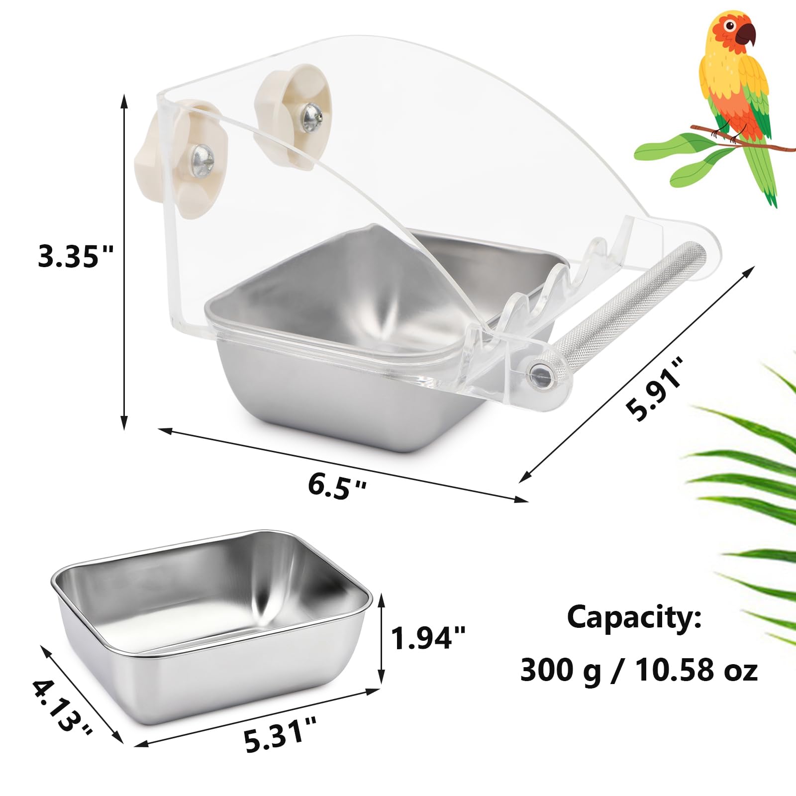 Hypeety anti-slip perch offers secure footing during feeding.
