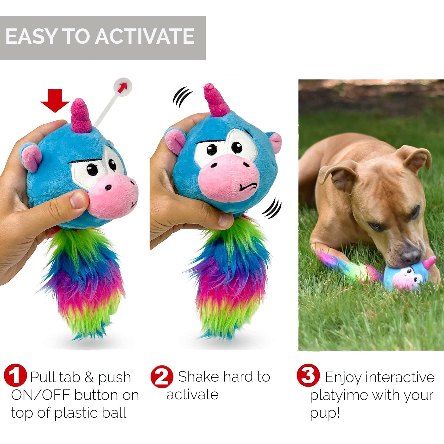 Hyper Pet Doggie Pal Unicorn plush soft cover invites cuddles and gentle play.