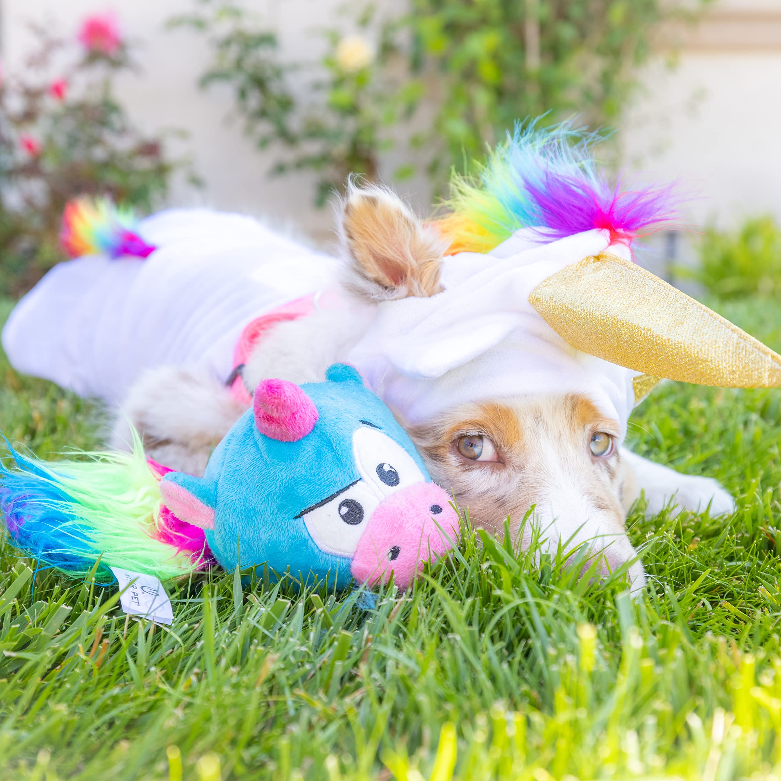 Hyper Pet Doggie Pal Unicorn toy suitable for dogs of all ages.