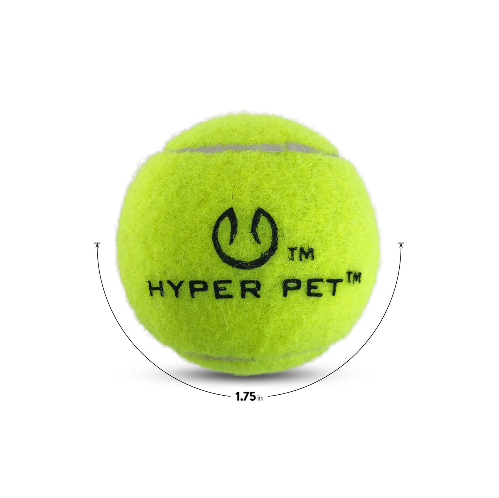 Hyper Pet Mini Tennis Balls with soft coating protects small dogs' teeth during play.