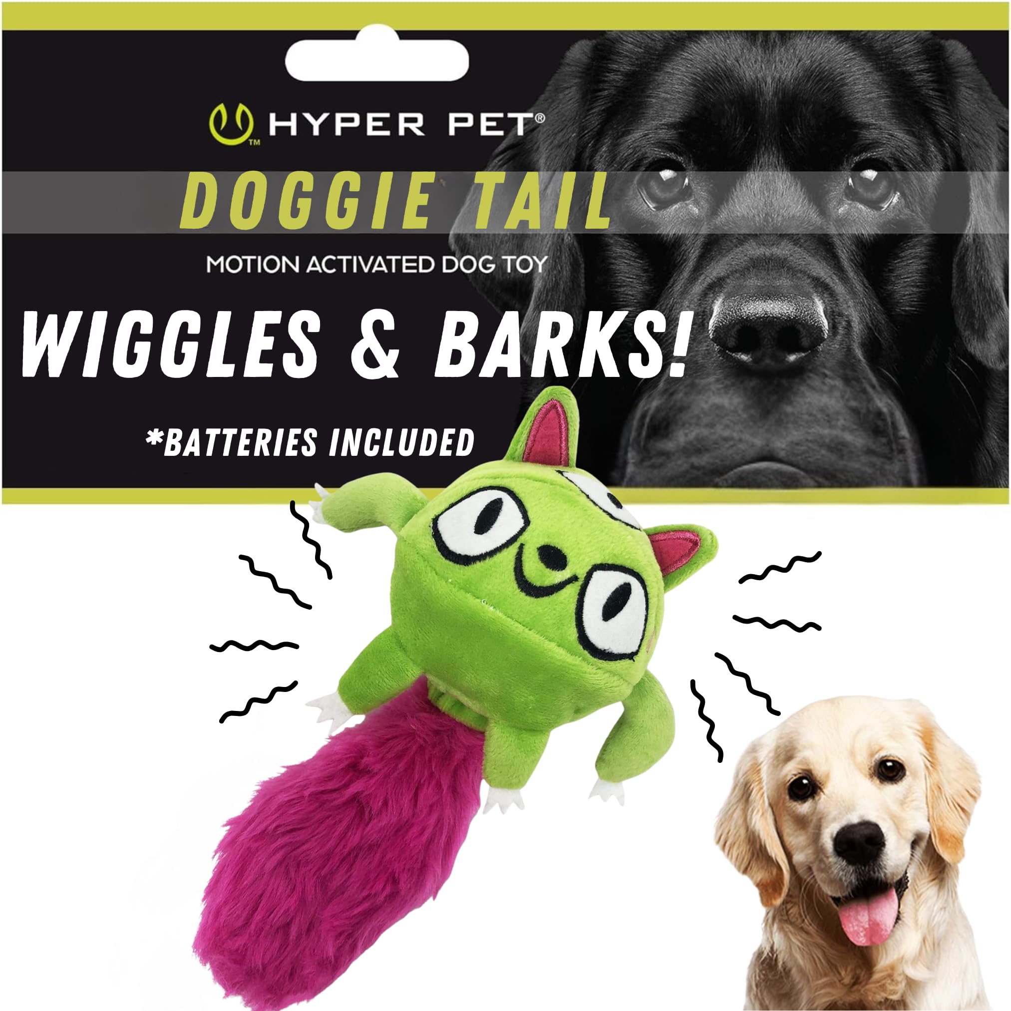 Hyper Pet Monster Pal toy wiggles to engage dogs during playtime.
