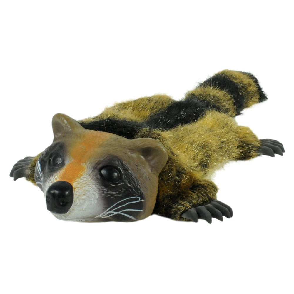 Hyper Pet Real Skinz Raccoon plush with squeaker inside the head for extra excitement