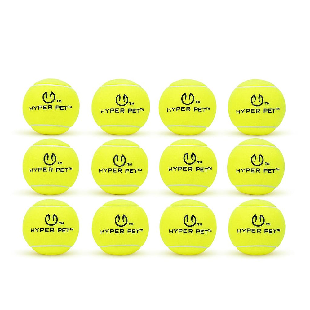 Hyper Pet tennis balls in orange enhance visibility for fetch.