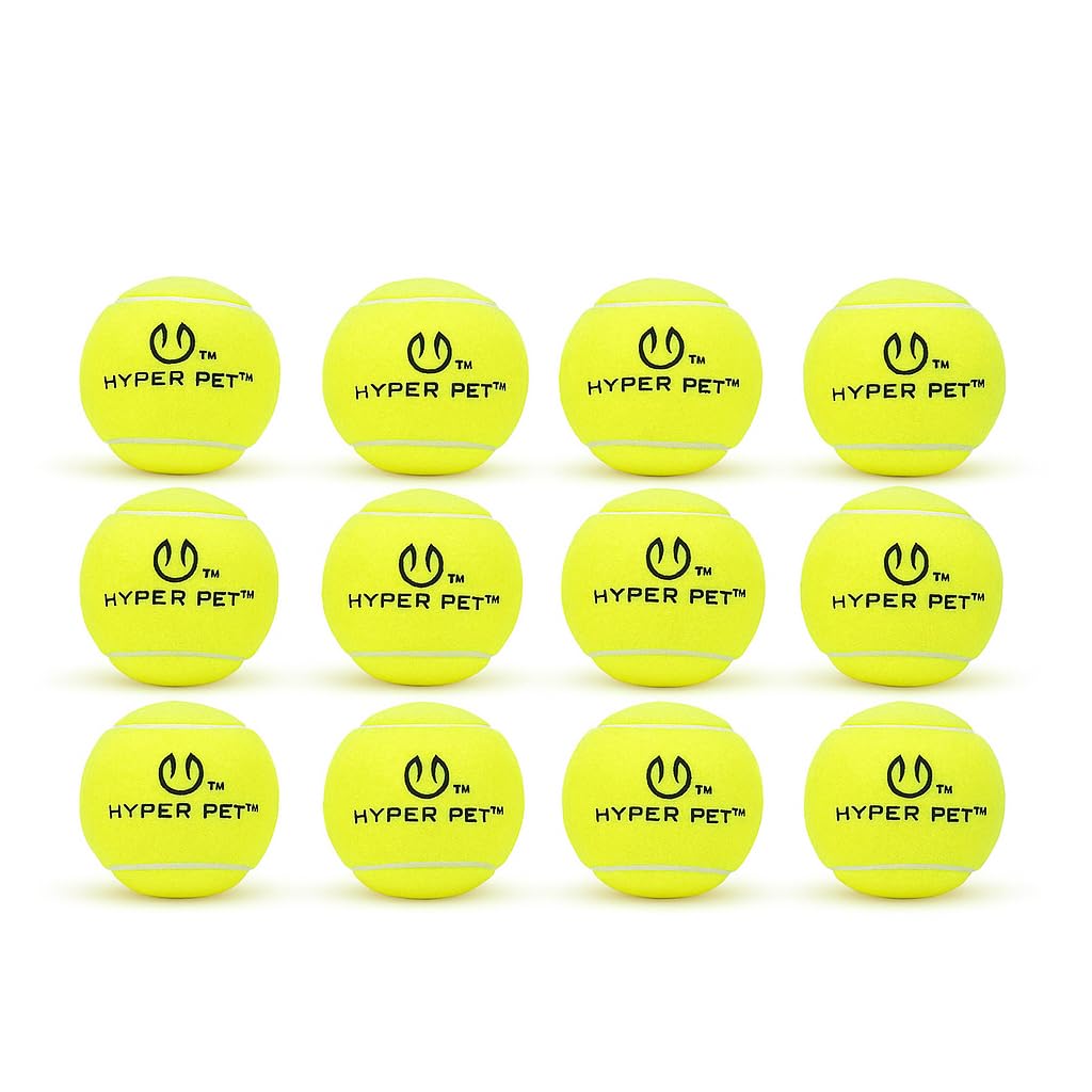Hyper Pet tennis balls in orange enhance visibility for fetch.