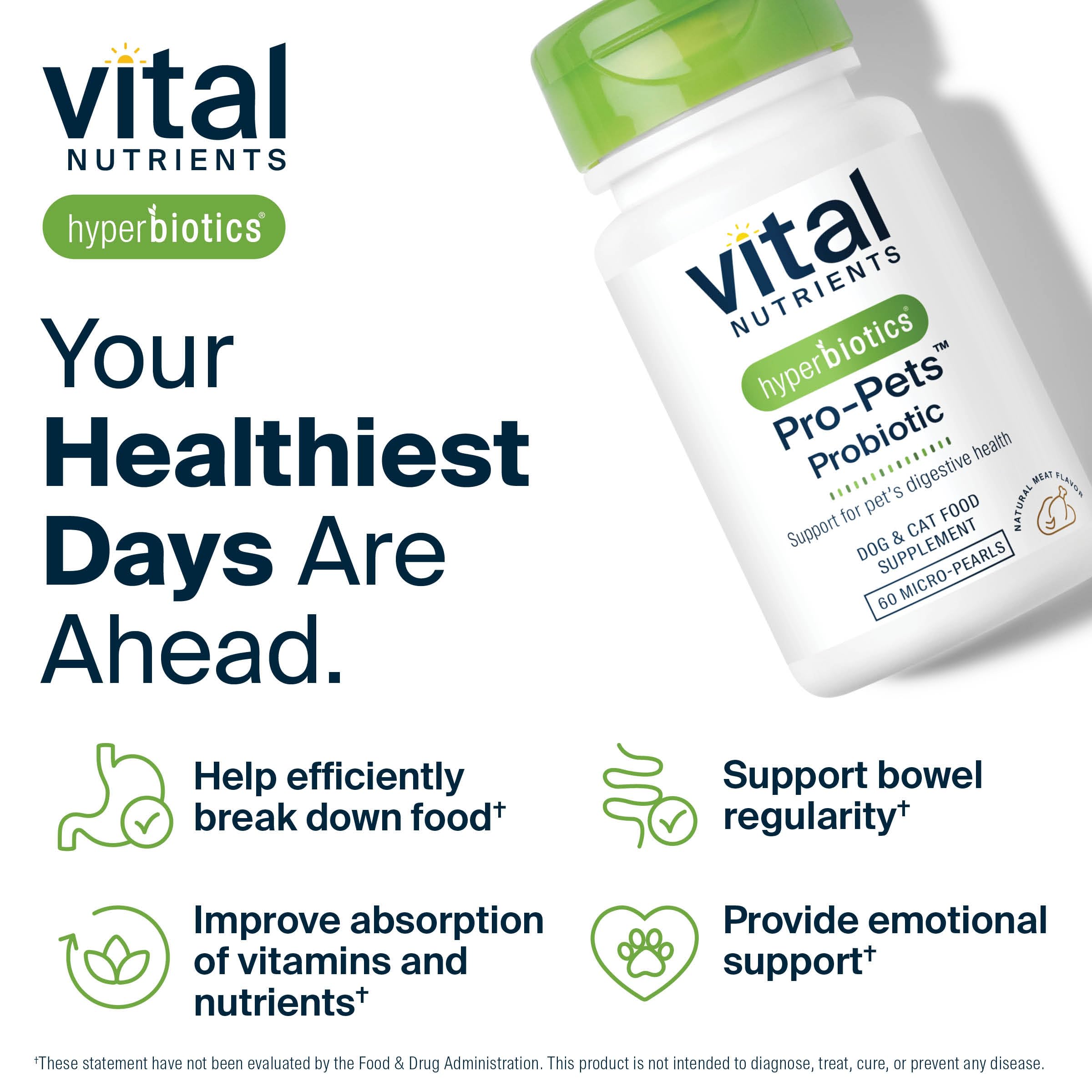 Hyperbiotics Vital Nutrients Pro Pets gluten-free and dairy-free probiotic.