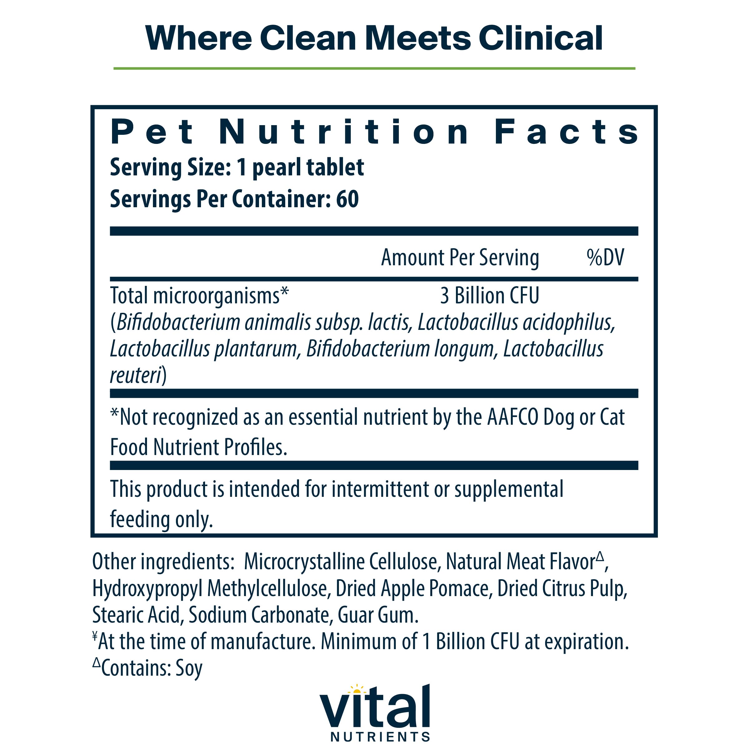 Hyperbiotics Vital Nutrients Pro Pets tiny chewable pearl shown for daily use.